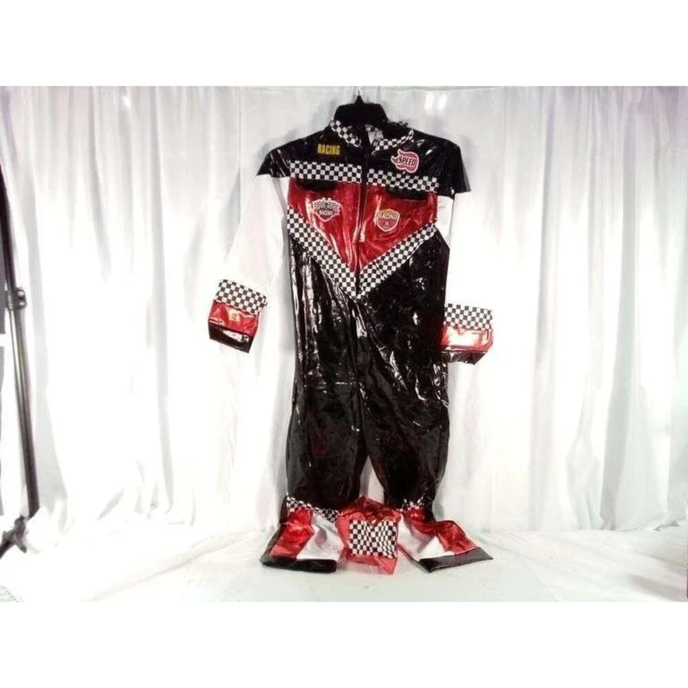 Race Car Driver Costume – Boys Size 140/L (US Age 9–10), Jumpsuit + Cap -Driver